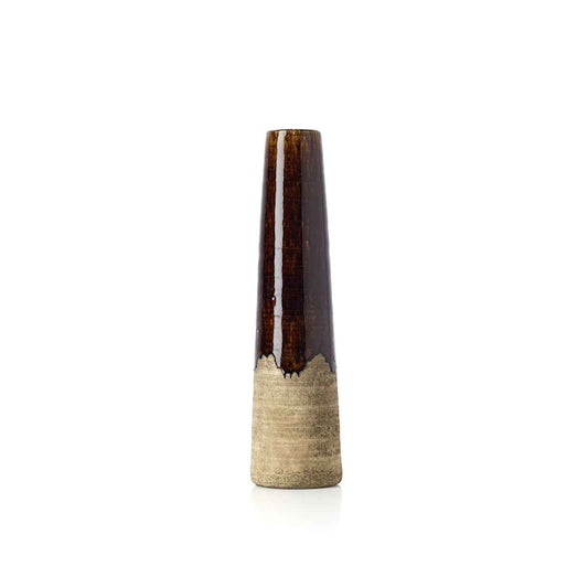 De Amber-kegelvaas betonbruin M by Bazar Bizar Antwerp