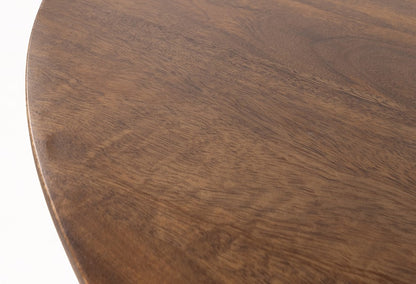 Salontafel rond Ø60 MySons, mango hout met donker walnoot afwerking.