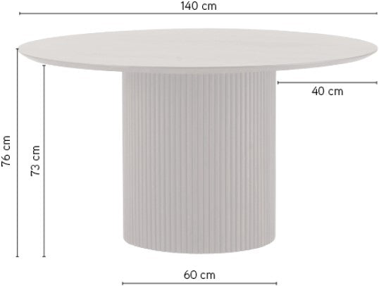 Eettafel Ø140, Acacia Zwart