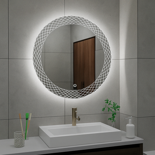 Deco Ronde Badkamerspiegel Wiesbaden met LED Verlichting 60 Cm Badkamerspiegel Sanitairluxe
