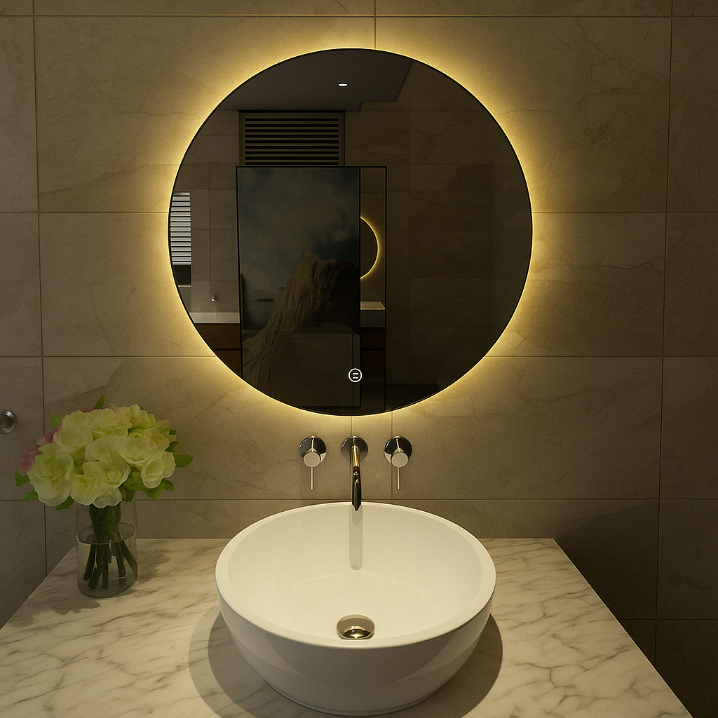 Giro Ronde Spiegel Wiesbaden met LED Verlichting in 120 Cm Badkamerspiegel Sanitairluxe