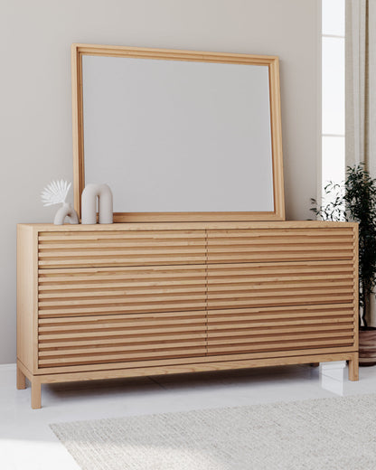 Modus Furniture International Tanner Zes Laden As Houten Dressoir in Vlasachtig -