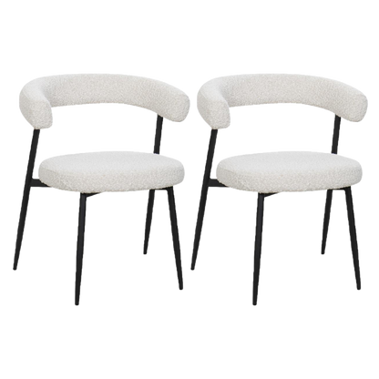 BukkitBow – Eetkamerstoel / Keukenstoel - Geschikt als Make-up Stoel - Chenille Stof & Metalen Onderstel - Open Design