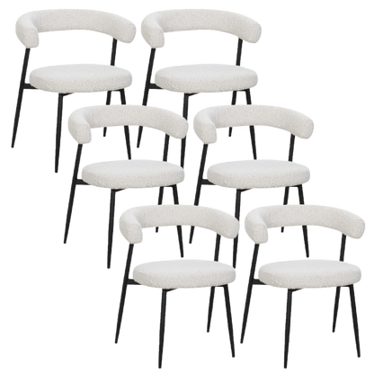 BukkitBow – Eetkamerstoel / Keukenstoel - Geschikt als Make-up Stoel - Chenille Stof & Metalen Onderstel - Open Design