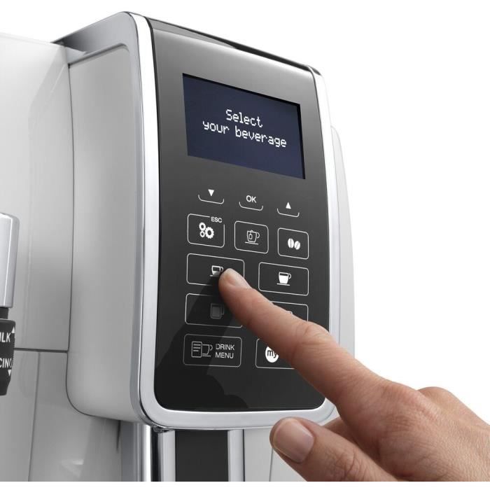 DELONGHI ECAM 350.35W Espresso Grinder DINAMICA Display 4 Recipes - White