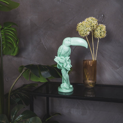 Housevitamin Ornament - Toekan - Polyresin - Mintgroen - 18x9,5x29,5cm - Home & Garden > Decor