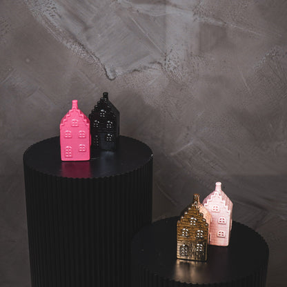 Housevitamin Ornament- Spaarpot - Huis - Keramiek - Goud - 7x7x13cm - Home & Garden > Decor