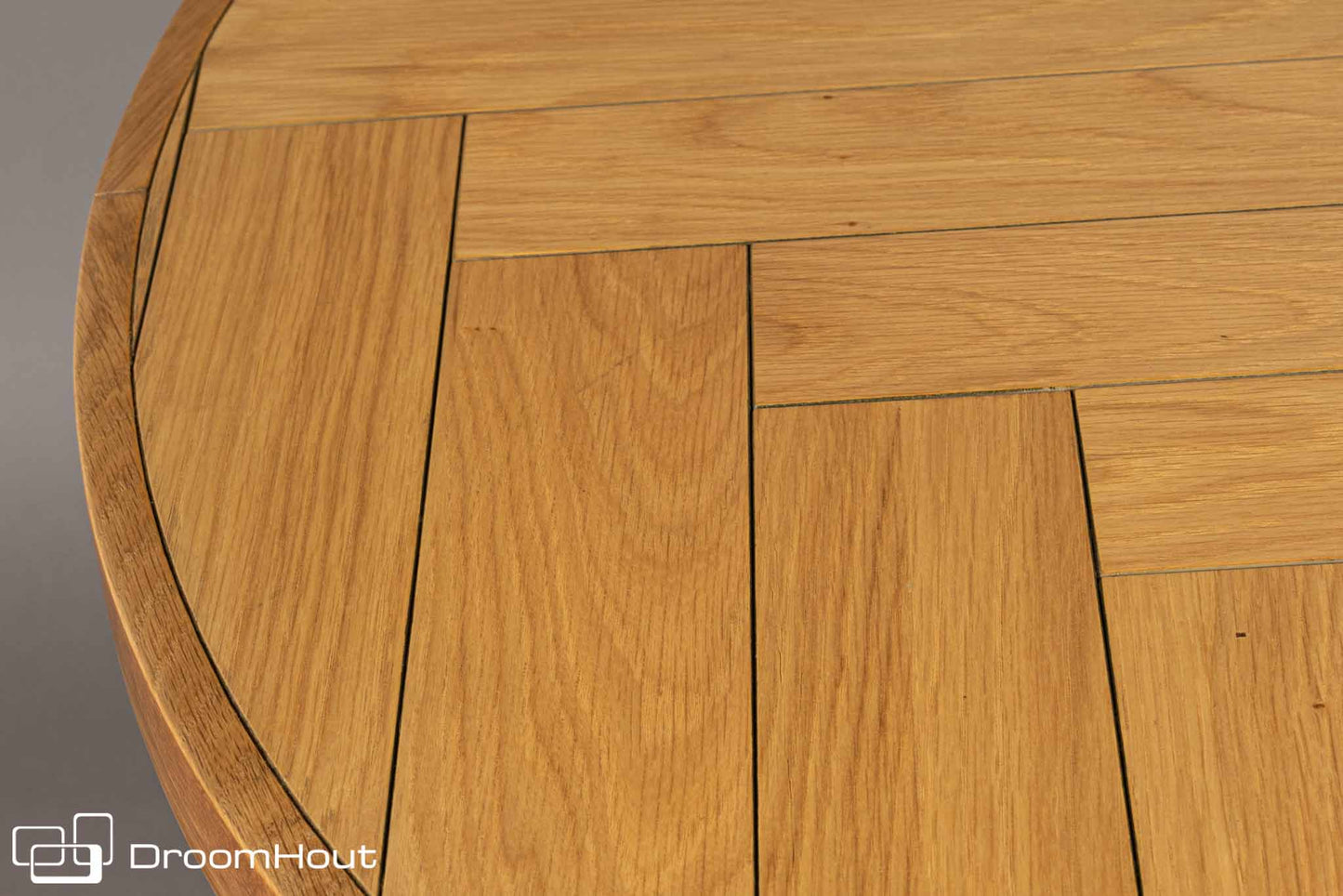 Ronde Eettafel Dutchbone Class Nieuw In Het Assortiment Met Uniek Ontwerp blank eiken met zwart buisframe blank eiken met zwart buisframe Houten eettafels DroomHout