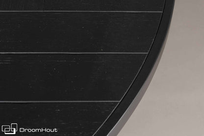 Ronde Eettafel Dutchbone Class Nieuw In Het Assortiment Met Uniek Ontwerp zwart eiken met zwart buisframe zwart eiken met zwart buisframe Houten eettafels DroomHout