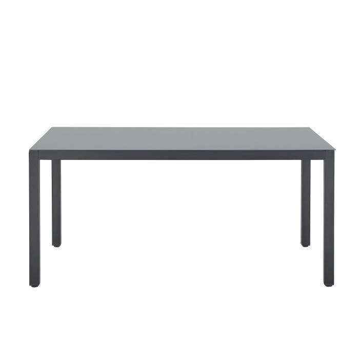 Garden set: table 160 cm + 6 chairs - Aluminum structure - Anthracite gray