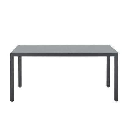 Garden set: table 160 cm + 6 chairs - Aluminum structure - Anthracite gray
