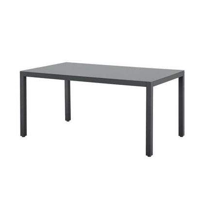 Garden set: table 160 cm + 6 chairs - Aluminum structure - Anthracite gray