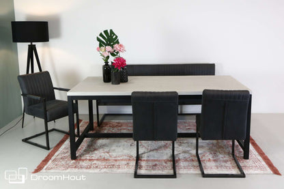 Eetkamerbank Tower Living Ferro antraciet 155 cm