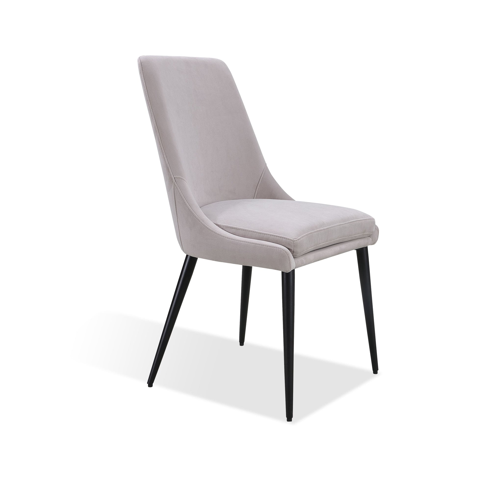 Modus Furniture International Winston Gestoffeerde Eetkamerstoel met Metalen Poten in As Grijs en Zwart -