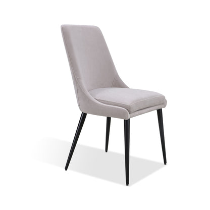 Modus Furniture International Winston Gestoffeerde Eetkamerstoel met Metalen Poten in As Grijs en Zwart -