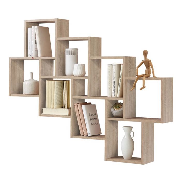 FMD LAURIO 3 wandplank - Eiken decor - L94,5 x H120,8 x D15,7 cm - - Furniture > Shelving > Wall Shelves & Ledges > Modular Wall Shelves & Ledges