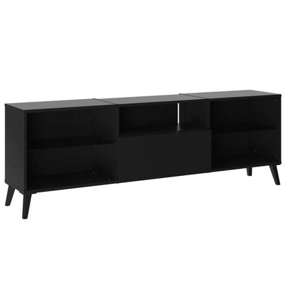 Lowboard TV/Hi-Fi furniture - Black decor - L153.5 x H52 x D31.5 cm - Made in Germany