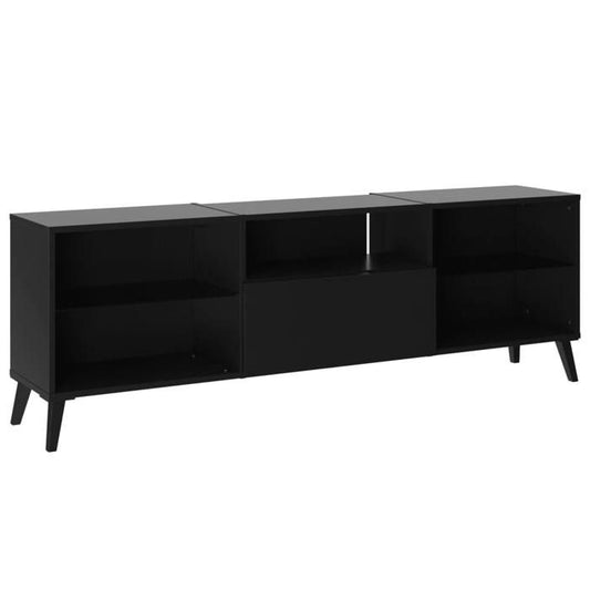 Lowboard TV/Hi-Fi furniture - Black decor - L153.5 x H52 x D31.5 cm - Made in Germany