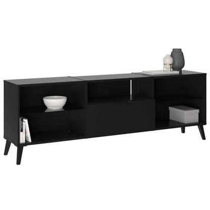 Lowboard TV/Hi-Fi furniture - Black decor - L153.5 x H52 x D31.5 cm - Made in Germany