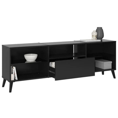 Lowboard TV/Hi-Fi furniture - Black decor - L153.5 x H52 x D31.5 cm - Made in Germany