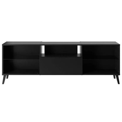 Lowboard TV/Hi-Fi furniture - Black decor - L153.5 x H52 x D31.5 cm - Made in Germany