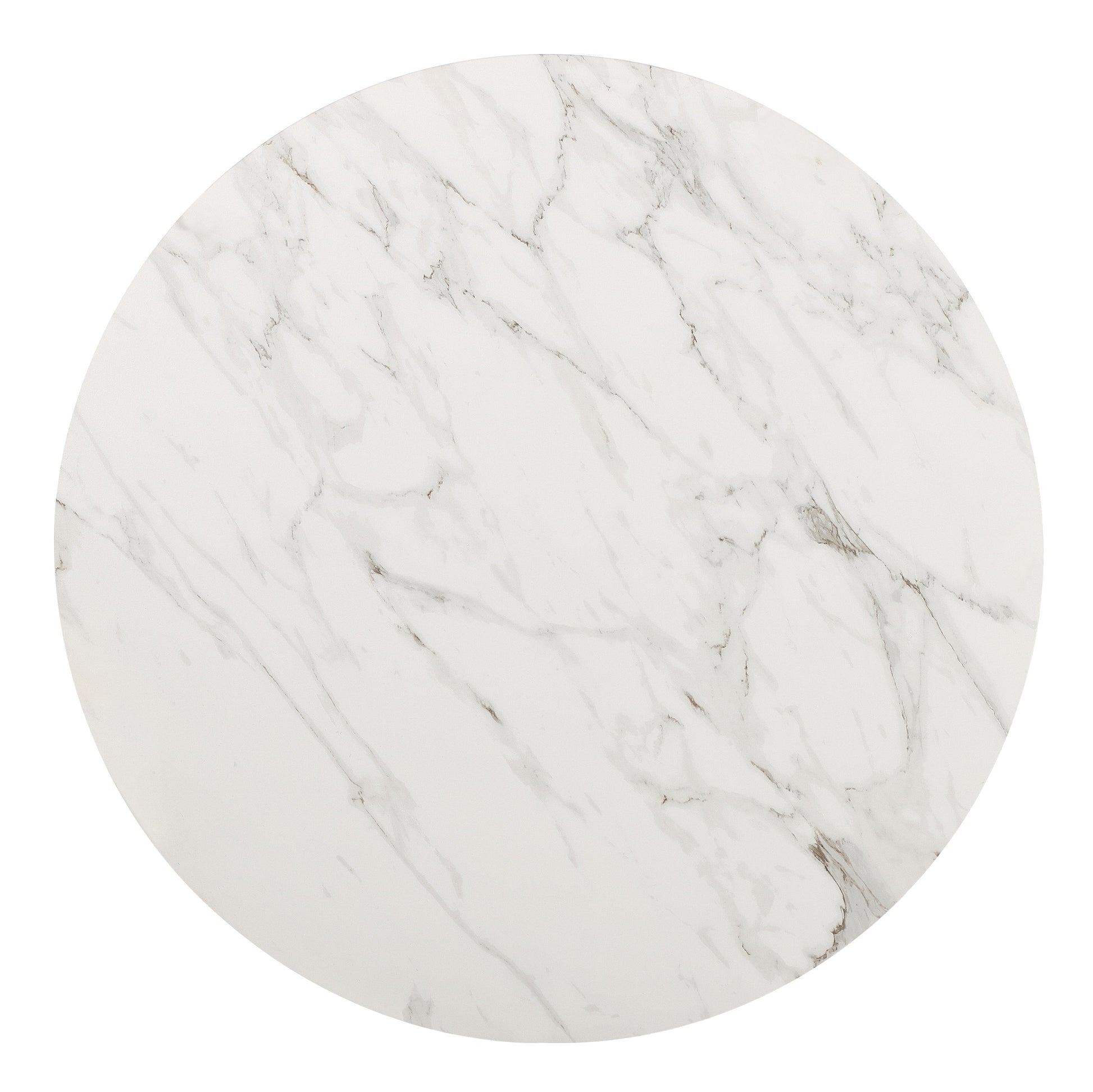 Modus Furniture International Winston stenen blad metalen onderstel ronde eettafel in haver melk en champagne. -