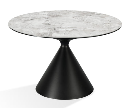 Modus Furniture International Winston stenen blad metalen onderstel ronde eettafel in Grigio -