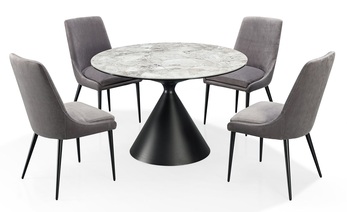 Modus Furniture International Winston stenen blad metalen onderstel ronde eettafel in Grigio -
