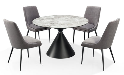 Modus Furniture International Winston stenen blad metalen onderstel ronde eettafel in Grigio -