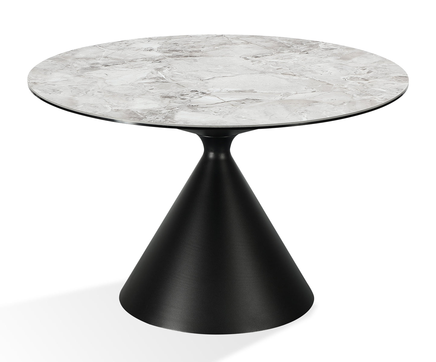 Modus Furniture International Winston stenen blad metalen onderstel ronde eettafel in Grigio -
