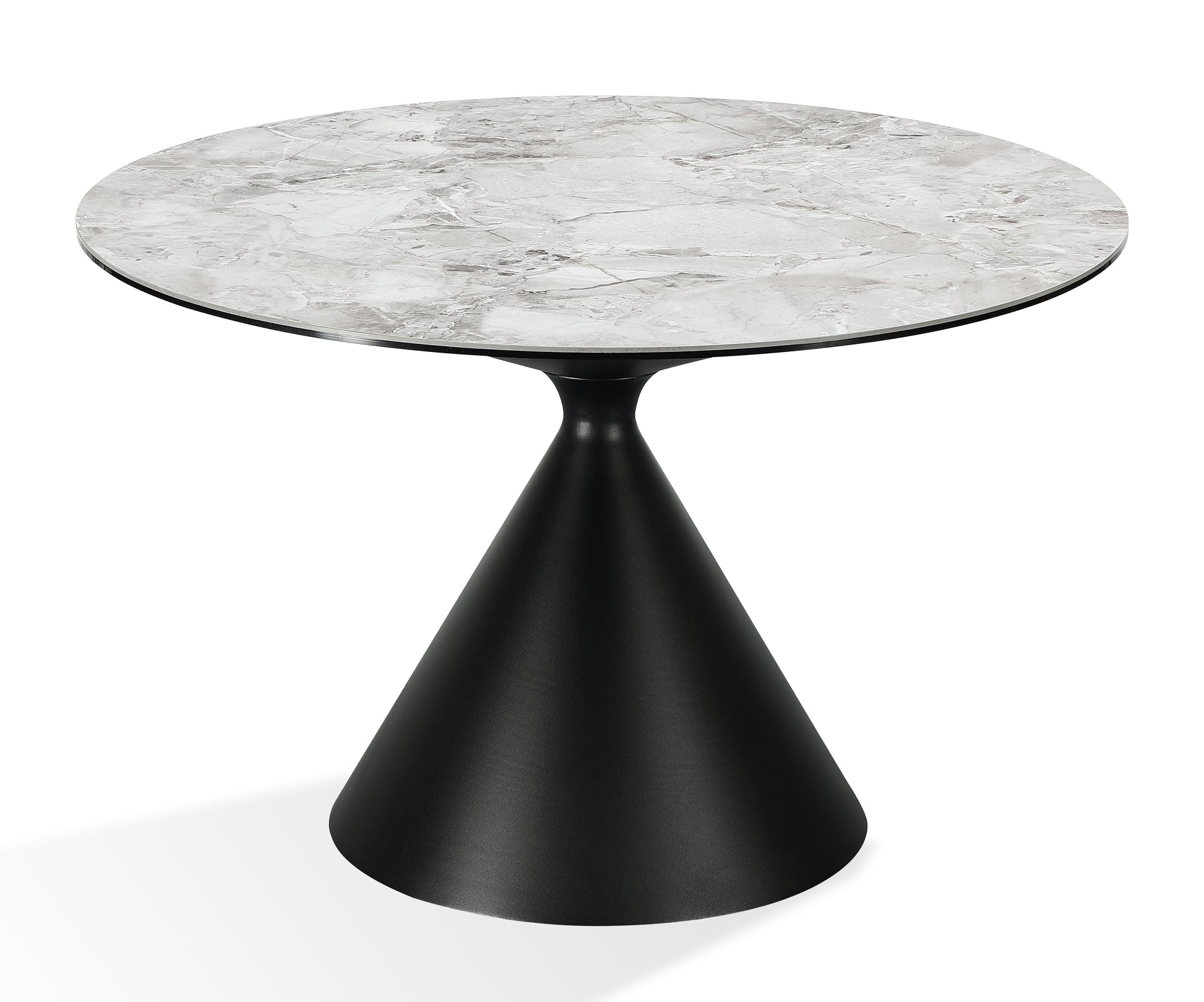 Modus Furniture International Winston stenen blad metalen onderstel ronde eettafel in Grigio -