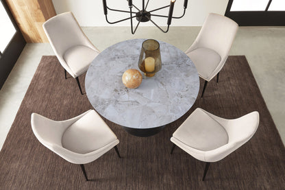 Modus Furniture International Winston stenen blad metalen onderstel ronde eettafel in Grigio -