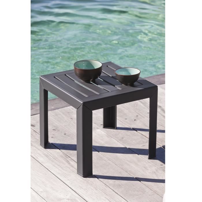 Coffee table - GROSFILLEX - Miami - Anthracite - 40x40 - Resin