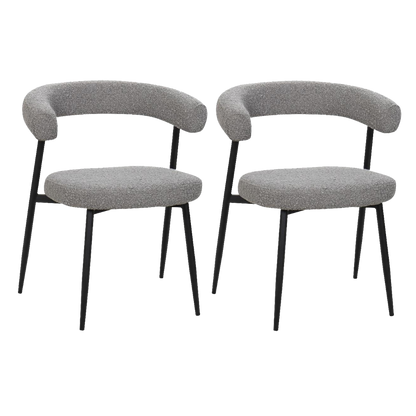 BukkitBow – Eetkamerstoel / Keukenstoel - Geschikt als Make-up Stoel - Chenille Stof & Metalen Onderstel - Open Design