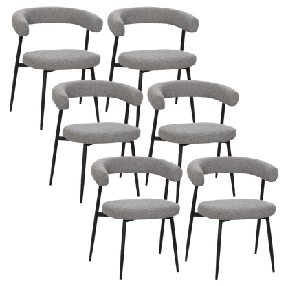 BukkitBow – Eetkamerstoel / Keukenstoel - Geschikt als Make-up Stoel - Chenille Stof & Metalen Onderstel - Open Design