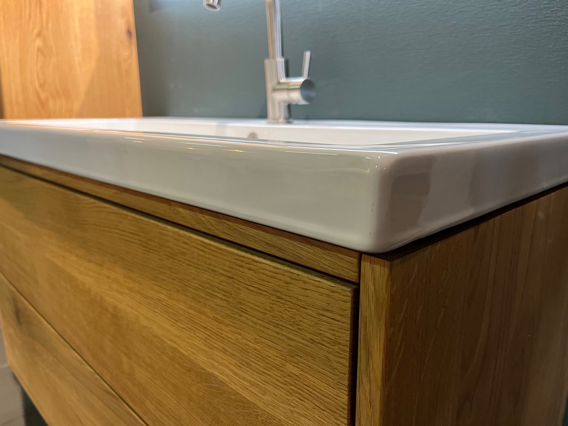 Badkamermeubel Silence 100 Cm In Eiken Of Noten Met Twee Lades Badkamermeubel DroomHout