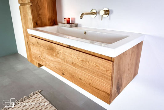 Houten badkamerset Aqua - 100 cm - fotoshoot model DroomHout