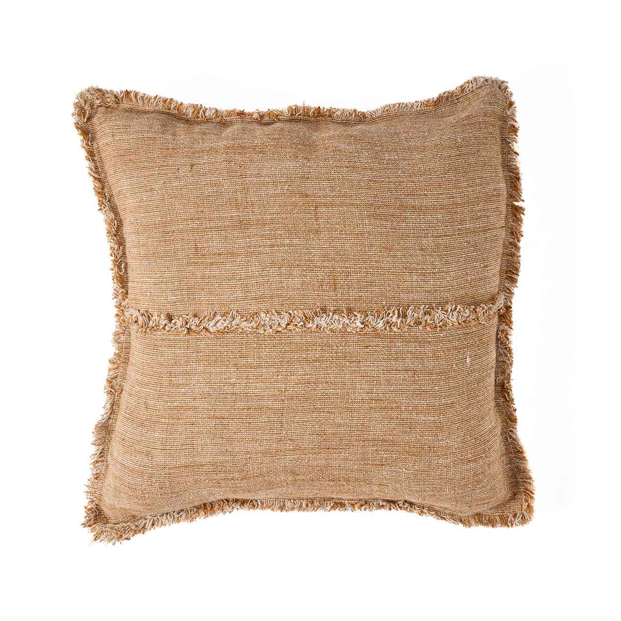 De Sahara kussenhoes met franje - naturel bruin - 50x50