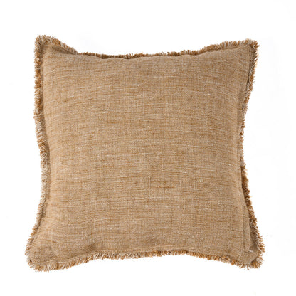 De Sahara kussenhoes met franje - naturel bruin - 50x50