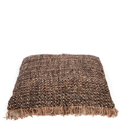 Kussenhoes De Oh My Gee Zwart Koper, 60x60 cm, Bazar Bizar, geweven met franjes