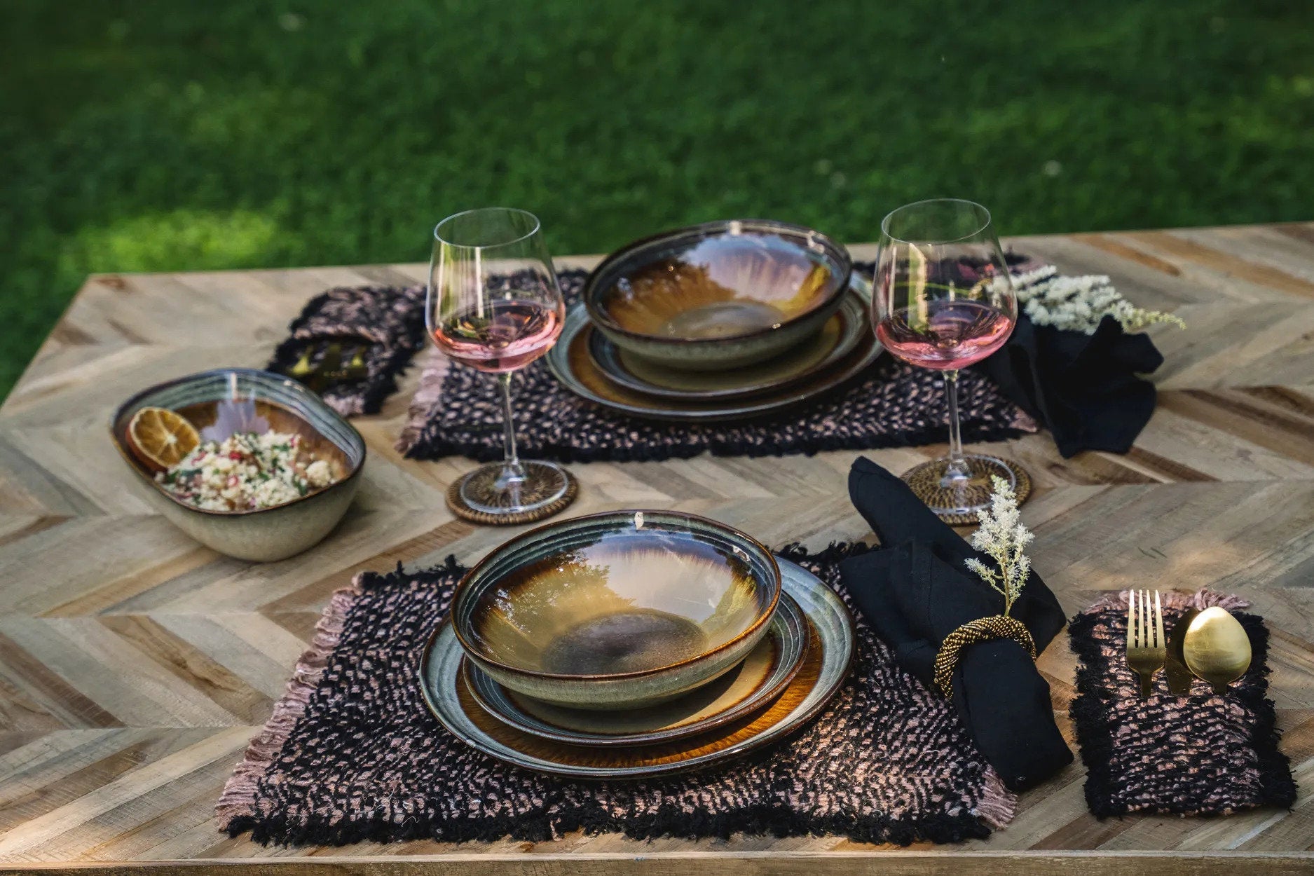 Bazar Bizar Het Oh My Gee Placemat - Zwart Koper - Set van 4 - Home & Garden > Linens & Bedding > Table Linens > Placemats