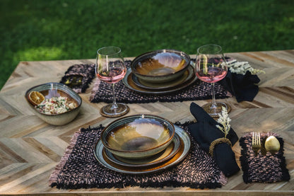 Bazar Bizar Het Oh My Gee Placemat - Zwart Koper - Set van 4 - Home & Garden > Linens & Bedding > Table Linens > Placemats