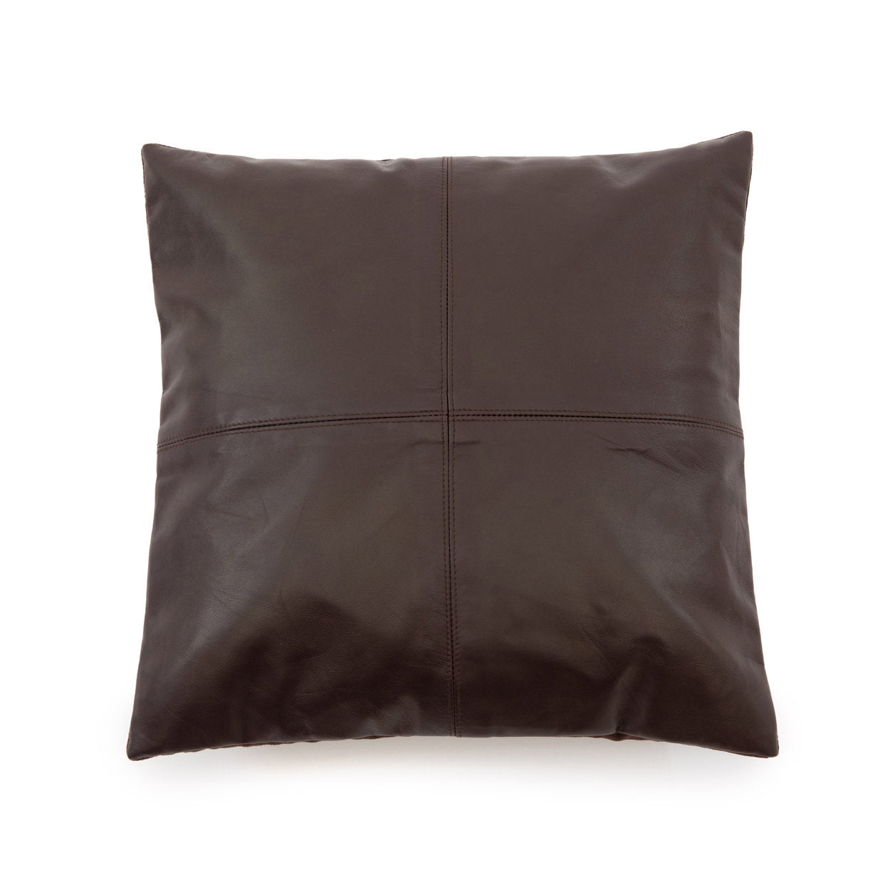 Bazar Bizar De Vier Panelen Leren Kussenhoes - Choco - 40x40 - Home & Garden > Decor > Throw Pillows