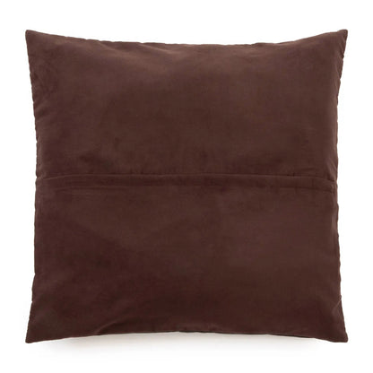 De Vier Panelen Leren Kussenhoes - Choco - 60x60