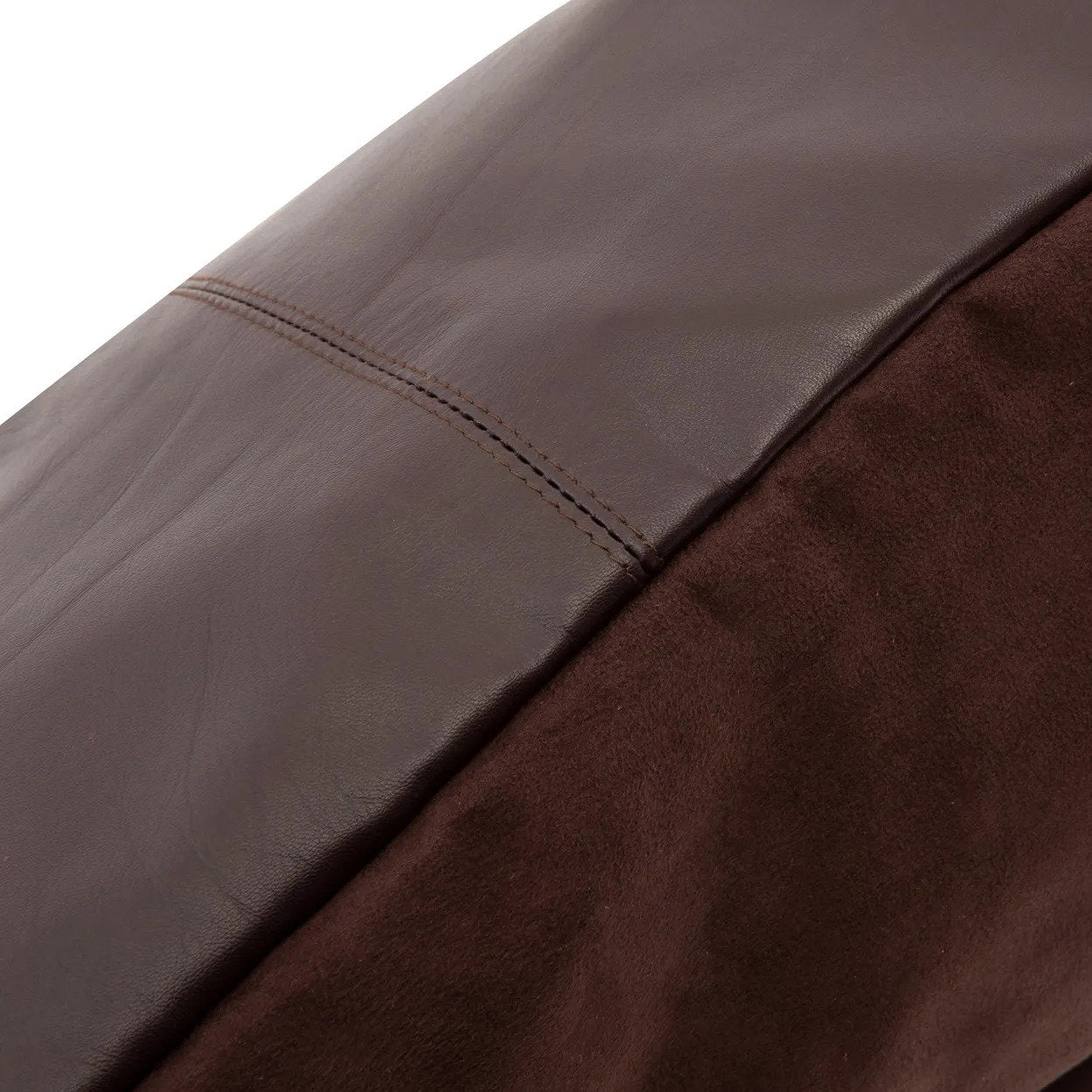 De Vier Panelen Leren Kussenhoes - Choco - 60x60