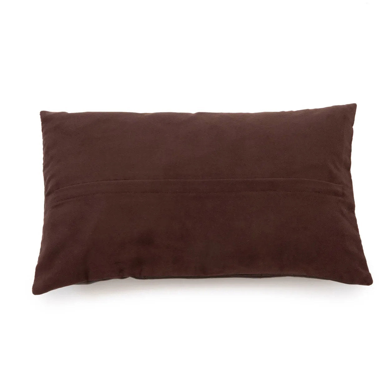 Bazar Bizar De Zes Panelen Leren Kussenhoes - Choco - 30x50 - Home & Garden > Decor > Throw Pillows