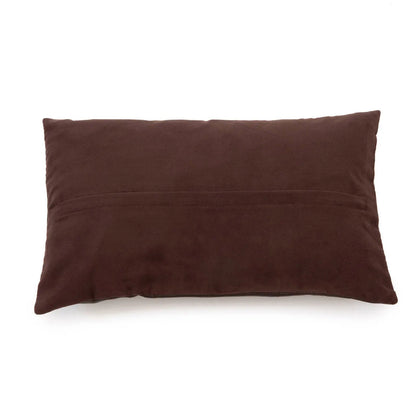 Bazar Bizar De Zes Panelen Leren Kussenhoes - Choco - 30x50 - Home & Garden > Decor > Throw Pillows