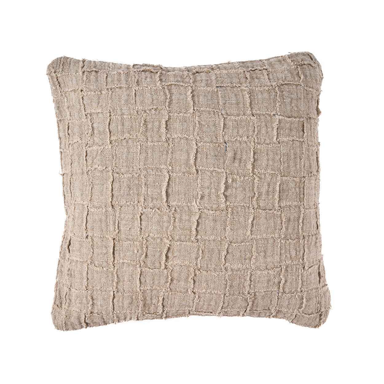 De linnen Damier kussenhoes - naturel