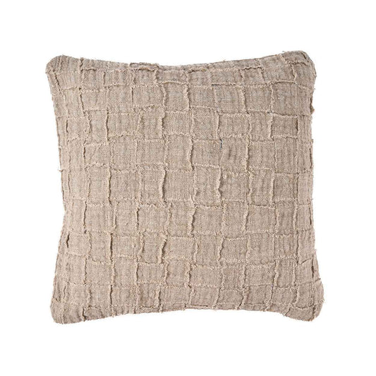 De linnen Damier kussenhoes - naturel