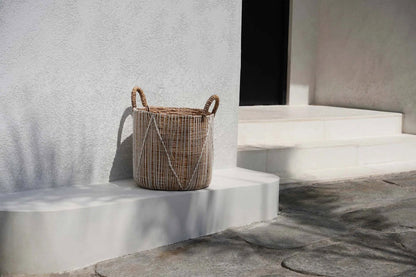 Bazar Bizar De Rechte Gestikte Macramé Mand - M - Home & Garden > Decor > Baskets